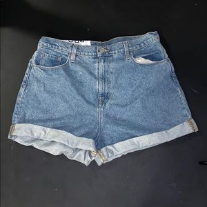 Brand new high rise blue jean shorts